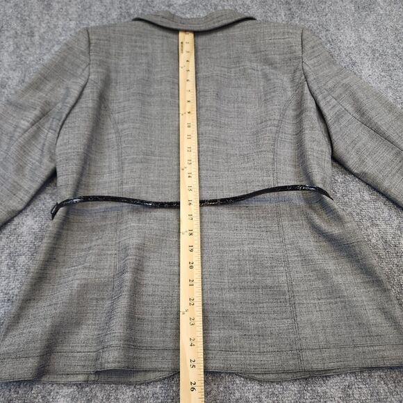 Vintage Pendleton Blazer Womens 14 Gray Virgin Wool Twill Belted Career Coat USA - Picture 10 of 16